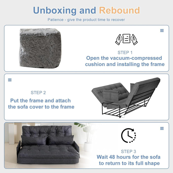 Adjustable Folding Floor Sofa Bed with Five Positions - ShipItFurniture