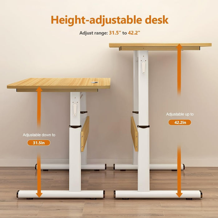 Adjustable Height Manual Standing Desk for Home Office - ShipItFurniture