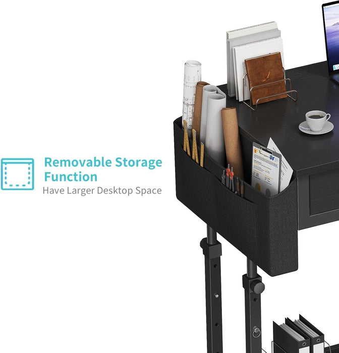 Adjustable Height Rolling Standing Desk with Drawers - ShipItFurniture