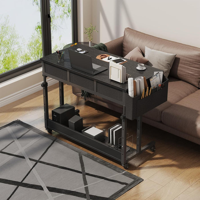 Adjustable Height Rolling Standing Desk with Drawers - ShipItFurniture