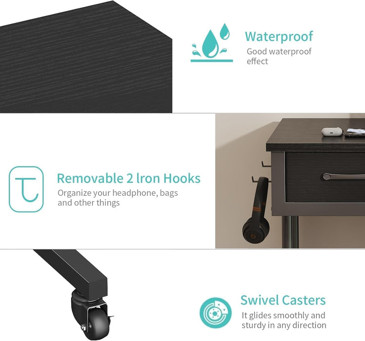 Adjustable Height Rolling Standing Desk with Drawers - ShipItFurniture