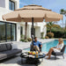 11FT 3-Tiers Patio Umbrella with Valance, Outdoor with Crank, Large Outdoor Market Umbrellas Vented with 8 Sturdy Ribs, Patio Table Umbrellas for Garden, Deck, Backyard, Pool, Beige