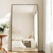 77"X38" Floor Mirror Full Length, Bedroom Floor Body Mirror with Stand, Large Black Mirror, Leaning, Standing or Hanging Horizontally/Vertically