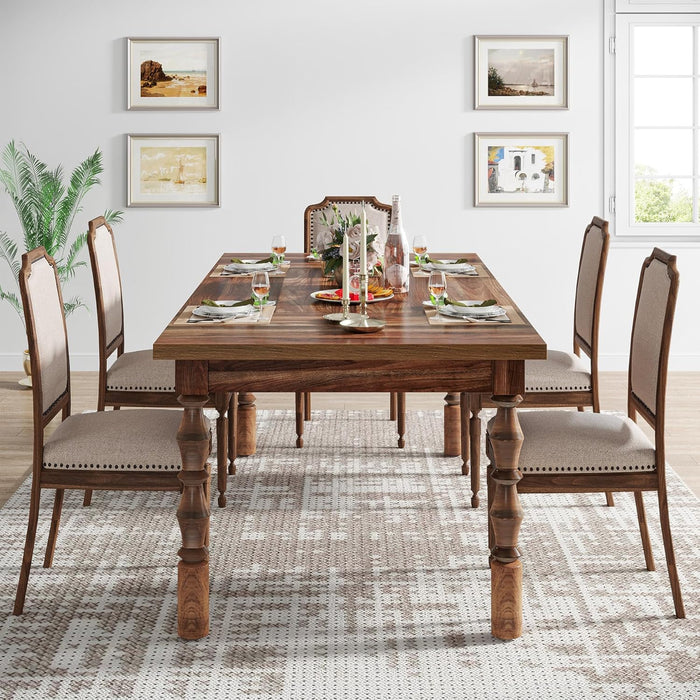 SixtyTwoInch Farmhouse Dining Table Wood Rectangular Modern