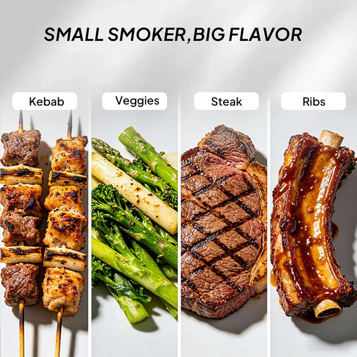 Outdoor Smoker with Door, Vertical Charcoal Smoker, Outdoors Charcoal Grill with 2 Detachable Grill Netting Smoking Racks, Suitable for Lawn Picnic Backyard BBQ, Small Families, Black