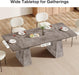 Tribesigns Dining Table for 6, Farmhouse Wood Dinner Rectangular Table Kitchen Table with Double Pedestal, 63" L X 31.5" W X 30" H, Grey