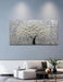 - 24X48 Inch 3D White Flower Painting Abstract Textured Knife Platte Acrylic on Canvas 3D Flowers Tree Painting Ready to Hang