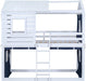Twin Size BlueAndWhite Reinforced Pinewood Bunk Bed