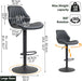 Bar Stools Set of 2, Modern 360° Swivel Faux Leather Bar Stools, 24"-32.5" Seat Height with Back, 330 Lbs Capacity, SGS Gas Lift, Upholstered Kitchen Chairs for Kitchen Island, Black