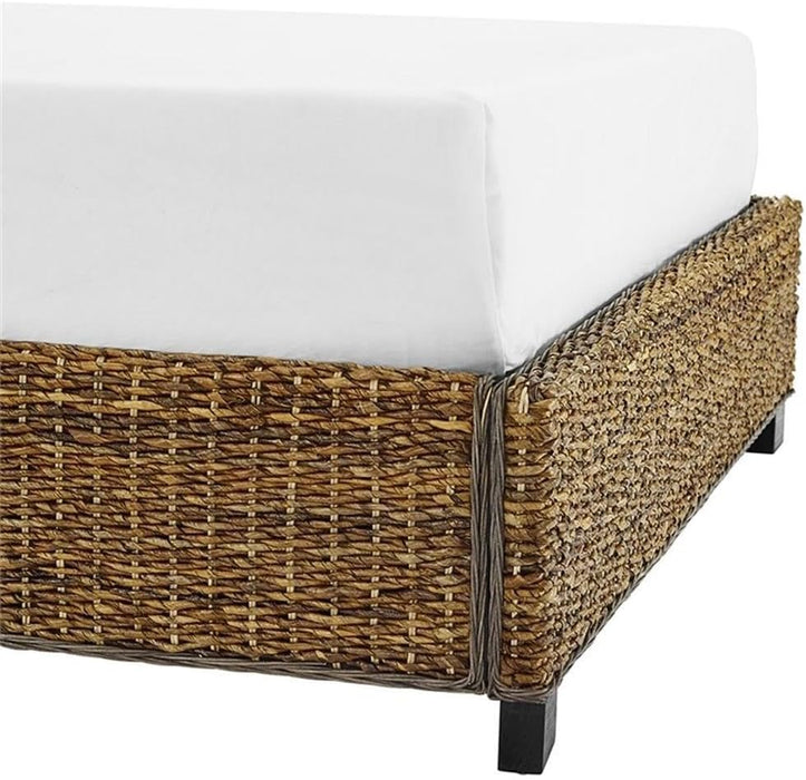 Queen Size Panel Bed with Headboard, Footboard, Platform, Wooden Slats in Wood, in Natural, No Box Spring Needed, Easy Assembly, up to 600 Lbs Weight Capacity