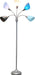 LF2006-SBG 67" Contemporary Multi Head Medusa 5 Light Adjustable Gooseneck Silver Floor Lamp with Blue, White, Gray Shades for Kids Bedroom Playroom Living Room Office