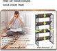 No Assembly 4 Tiers Folding Bookshelf, 47.2" H Foldable Storage Shelves Vintage Bookcase Standing Racks Study Organizer Home Office - Rustic Brown Black