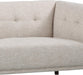 Dark Grey Linen Sofa: Walnut Wood Legs, Modern Style