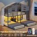 Black CommercialGrade Triple Bunk Bed HouseShaped LED