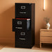 4-Drawer Vertical File Cabinet, Letter, Lockable, Black