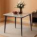 Square Kitchen Dining Table: Sintered Stone Dining Room Table Modern Coffee Table Marble Table with Stable Metal for Kitchen Living Room Office Patio Seaside, 31.5X31.5X29.92 Inch