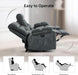 Reclining Sofa for Living Room, Extra Wide Modern Overstuffed 3 Seat Recliner Manual Sofa with Hidden Armrest Cup Holders, Soft Breathable Fabric and Padded Seat, Grey