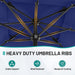 8'X10' 2 Tiers Rectangular Patio Umbrella - Outdoor Umbrella Waterproof UV Protection, Market Table Umbrella W/Crank for Pool, Backyard, Deck(Navy)