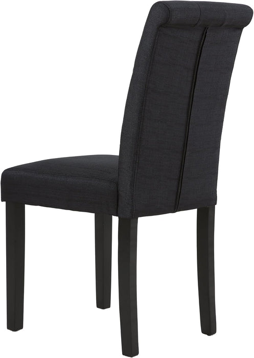 Set of 6 Upholstered Fabric Dining Chairs with Button-Tufted Details Living Room Chairs (Black Set of 6)