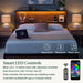 Kai Platform Bed Frame, RGB LED Lights, USB Charging Station, Queen