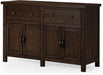 Maven Lane Felix Rustic Large Wooden Sideboard, Accent Buffet Server Table with Doors for Kitchen or Living Room in Weathered Brown Finish