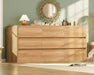 9 Drawer Dresser for Bedroom, 63" Wide Dressers & Chest of Drawers with Curved Profile Design, Wood Closet Storage Dressers Organizer for Bedroom, Living Room, Natural