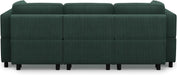 Green Modular Sectional Sofa Featuring Deep Storage