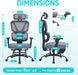 Ergonomic Office Chair with Footrest, 90-160° Reclining Mesh Desk Chair
