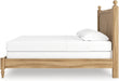 Signature Design by Ashley Galletyn Country Rustic Panel Bed, Foundation or Box Spring Needed, King, Light Brown
