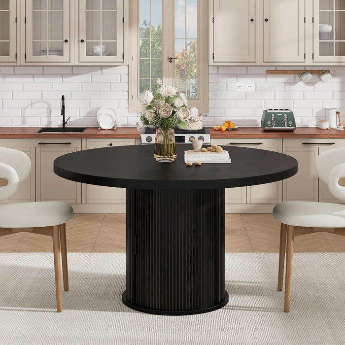 47" round Dining Table for 4-6, Modern Farmhouse Kitchen Table