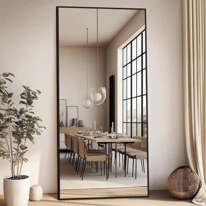 76"X34" Large Full Length Mirror, Oversized Floor Mirror, Black