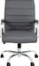 Whitney Mid-Back Swivel Leathersoft Desk Chair with Padded Seat and Armrests, Adjustable Height Padded Office Chair, Gray/Chrome