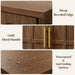 59" Sideboard Buffet Cabinet, 3 Drawers, 4 Doors, Walnut | Modern Coffee Bar Cabinet with Gold Handles, Long Sideboard Buffet Table for Kitchen