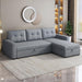 Light Grey Sectional Sofa Bed L-Shaped, 81.5", Storage