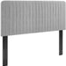 Channel Tufted Fabric King/California King Headboard - Light Gray