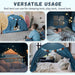 Full Size Bed Canopy for Kids, Toddler Bed Tent Dream Playhouse Privacy Floor Sleeping Tents Indoor under Bunk Bed Tent with Pennant Banners, Kid House Toys for Boys Girl Birthday