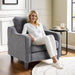 Grey Upholstered Accent Chair Mid Century Contemporary