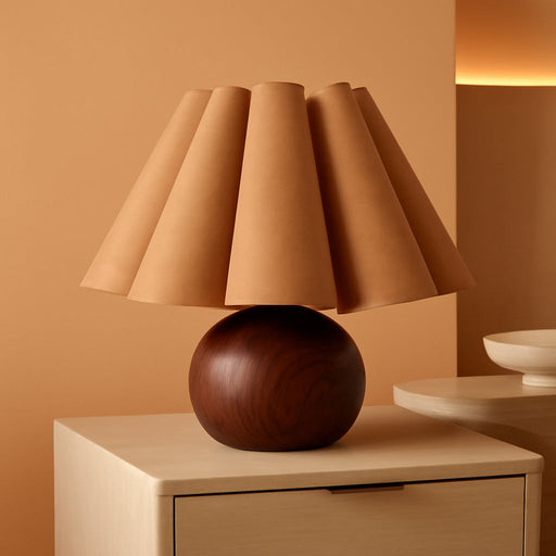 Cute Small Table Lamp, Modern Bedside Nightstand Lamp with Coffee Fabric Lampshade, Metal Base for Bedroom Home Office Decor (Without Buld)