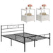 3-Piece Modern Bedroom Sets Include Queen Bed Frame + 2 White Nightstands