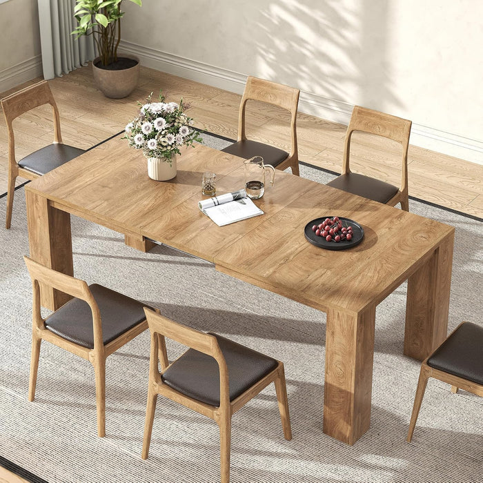 Extendable Dining Tables for 4-10, Modern Farmhouse Kitchen Table