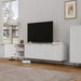 Mid Century Modern TV Stand for 80 Inch TV, Entertainment Center with 4 Large Drawers, TV Stand for Living Room, Media TV Console Table with Storage for Bedroom, White