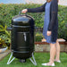 Vertical 18" Charcoal Smoker with Temperature Gauge BBQ Smoker Grill for Outdoor Cooking Grilling