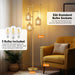 Dimmable Boho Floor Lamp - 3 Light Farmhouse Rattan Floor Lamp for Living Room, Industrial Tree Floor Lamps with 3 X 6W LED Bulbs, Rustic Standing Tall Lamp for Bedroom, 68", Gold