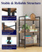 3-Tier Book Shelf - Wood & Metal Bookshelf with Handle & Adjustable Feet, Lightweight Bookcase for Living Room, Bedroom, Kitchen, Office or Dorm (16.5"×11.0"×28.1")