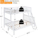 White Luxurious Hardwood SpaceSaving Bunk Bed Twin