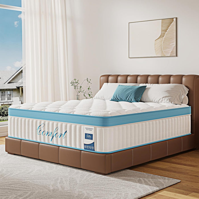 Full Size Mattress, 12 Inch Firm Hybrid Memory Foam Mattress