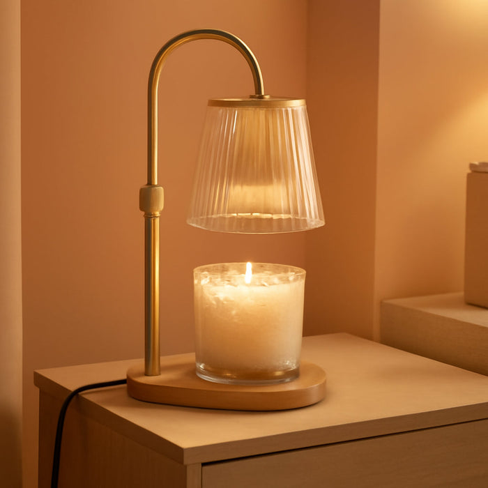 Adjustable Candle Warmer Lamp with Timer - Electric Light Wax Warming Dimmable Flameless Top Melter Heater Melting Heating Height Small Jar Candles Gifts Women Mom Birthday Home Desk Modern Decor