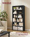 Ebony Black Freestanding Six Tier Bookcase Shelving