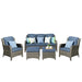 Melanson Patio 5 Piece Rattan Seating Group with Cushions
