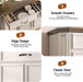 55" Sideboard Buffet Cabinet with 2 Storage Drawers & 4 Doors, Modern Kitchen Sideboards and Buffets with Adjustable Shelves, Wood Coffee Bar Cabinet for Living Room, Entryway, Off-White